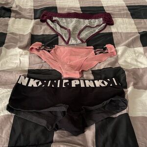 Victoria's Secret Panties Set - Black, Pink, Gray
